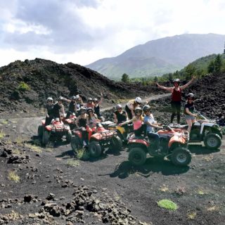 Group gilrs Etna quad tours lava